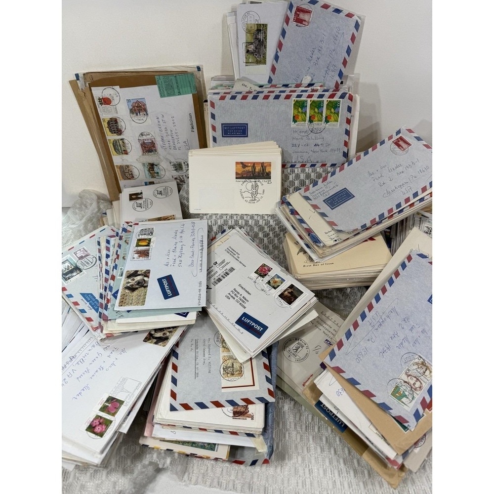 100 Early Postal Covers Random Pull 1900-1990s FDC Foreign Airmail Estate Lot
